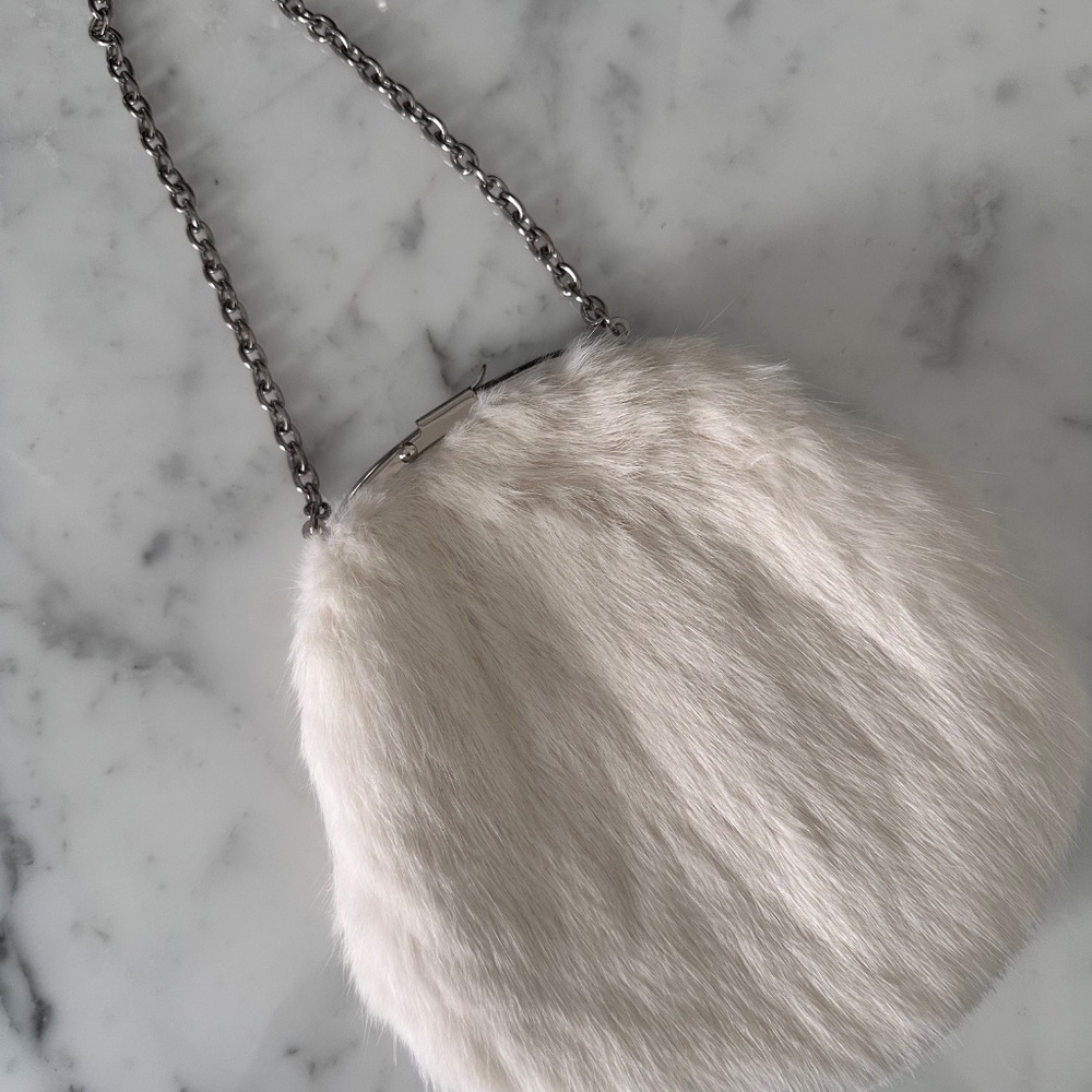 DKNY fur bag on chain